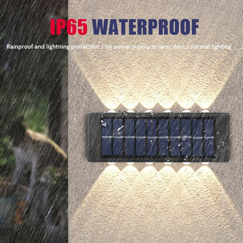 Saulės lempos lauko vandeniui atsparios saulės LED lempos lauko saulės šviesos lempa sodo gatvės kraštovaizdžio balkono dekorui saulės sieninė lempa