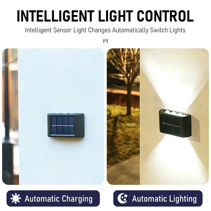 Saulės lempos lauko vandeniui atsparios saulės LED lempos lauko saulės šviesos lempa sodo gatvės kraštovaizdžio balkono dekorui saulės sieninė lempa