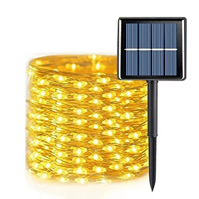 5M/12M/22M/32M Lumină solară în aer liber grădină zână șir de lumină LED sclipitor lampă rezistentă la apă pentru petrecere de Crăciun în curte copac
