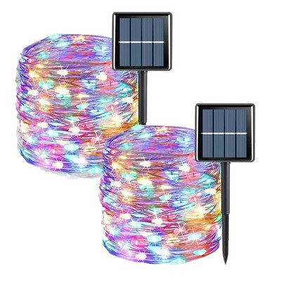 32M/22M/12M/7M Lumină LED solară în aer liber grădină zână șir de lumină 300 LED-uri strălucitoare lampă impermeabilă pentru petrecerea pomului de Crăciun în curte