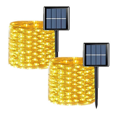 32M/22M/12M/7M Lumină LED solară în aer liber grădină zână șir de lumină 300 LED-uri strălucitoare lampă impermeabilă pentru petrecerea pomului de Crăciun în curte