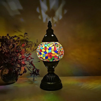 Τουρκικό μωσαϊκό τραπέζι Φωτιστικό vintage art deco Χειροποίητο lamparas de mesa μωσαϊκό Γυάλινο ρομαντικό φωτιστικό κρεβατιού lamparas con mosaicos