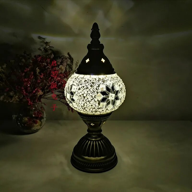 Türgi mosaiiklaud Lamp vintage art deco Käsitöö lamparas de mesa mosaiik Klaasist romantiline voodivalgusti lamparas con mosaicos