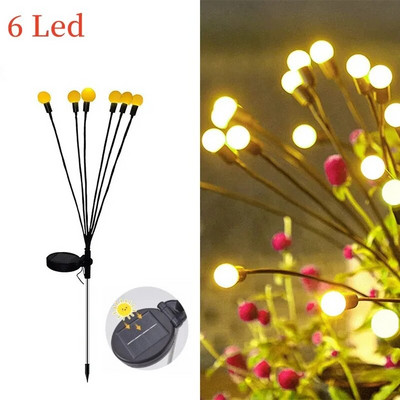Solar Firefly Lights Αδιάβροχο Led κήπου εξωτερικού χώρου Φωτιστικό κήπου Φωτιστικό κήπου Solar Energy Swing By Wind Courtyard Patio Decoration
