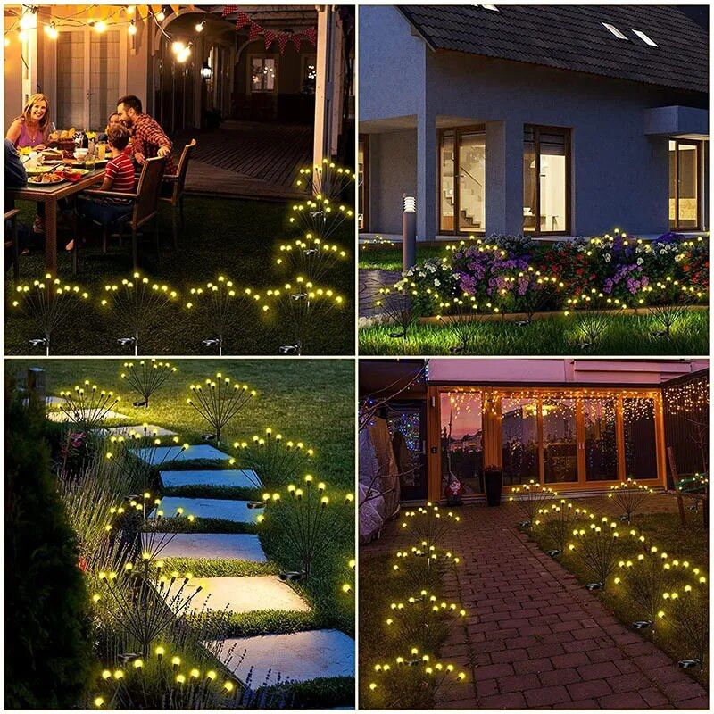Solar Firefly Lights Αδιάβροχο Led κήπου εξωτερικού χώρου Φωτιστικό κήπου Φωτιστικό κήπου Solar Energy Swing By Wind Courtyard Patio Decoration