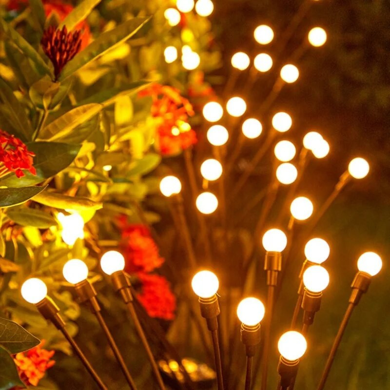 Solar Firefly Lights Αδιάβροχο Led κήπου εξωτερικού χώρου Φωτιστικό κήπου Φωτιστικό κήπου Solar Energy Swing By Wind Courtyard Patio Decoration