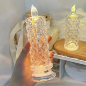Κρυστάλλινο επιτραπέζιο φωτιστικό LED Rose Projection Light Ρομαντικό Diamond Atmosphere Light Νυχτερινό Φωτιστικό για Χριστουγεννιάτικη διακόσμηση πάρτι κρεβατοκάμαρας