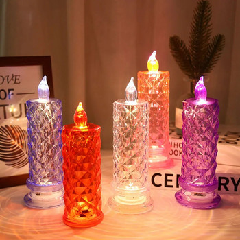 LED кристална настолна лампа Роза Прожекционна светлина Романтична диамантена атмосферна светлина Нощна лампа за парти в спалнята Коледен декор