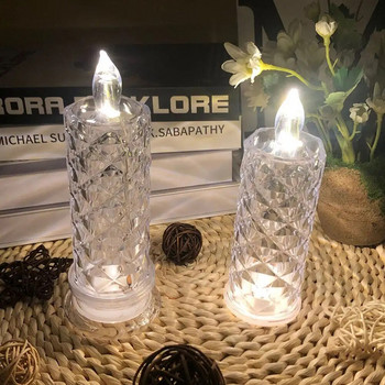 LED кристална настолна лампа Роза Прожекционна светлина Романтична диамантена атмосферна светлина Нощна лампа за парти в спалнята Коледен декор