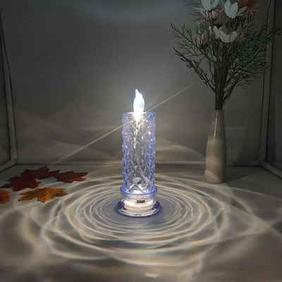 Κρυστάλλινο επιτραπέζιο φωτιστικό LED Rose Projection Light Ρομαντικό Diamond Atmosphere Light Νυχτερινό Φωτιστικό για Χριστουγεννιάτικη διακόσμηση πάρτι κρεβατοκάμαρας