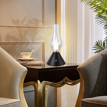 Ρετρό επιτραπέζιο φωτιστικό LED γυάλινο φως νυκτός επαναφορτιζόμενο υπνοδωμάτιο κομοδίνο φωτιστικό μπαρ εστιατορίου φως ατμόσφαιρας