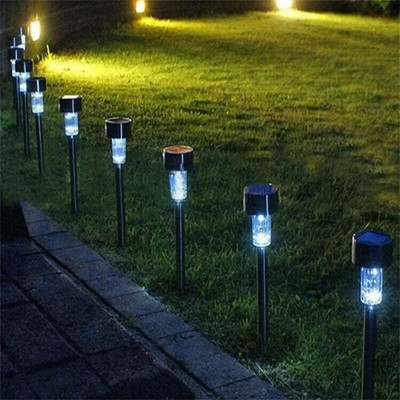 Lampă de podea pentru gazon Lumină decorativă de grădină din oțel inoxidabil Lampă decorativă automată 4.54.529,5 cm Lampă Lumini de cale în aer liber