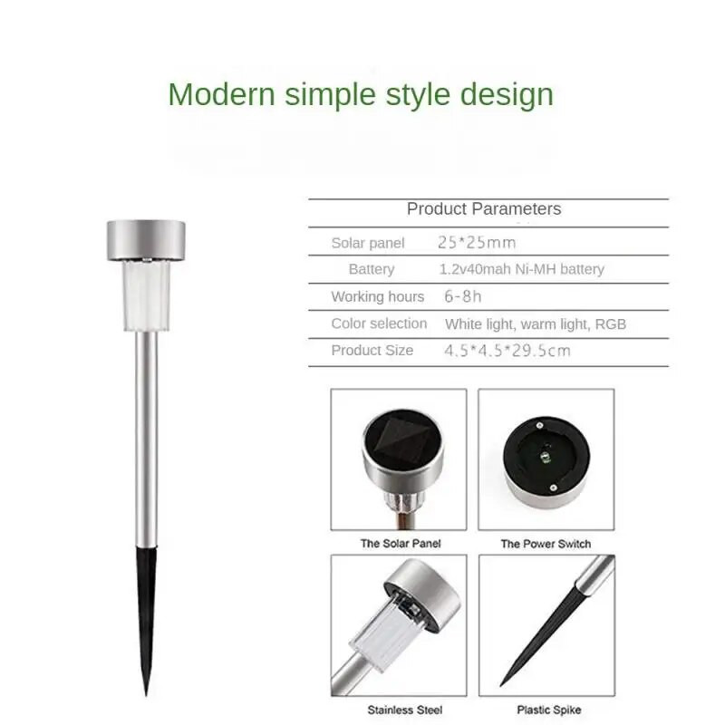 Φωτιστικό δαπέδου γκαζόν Διακοσμητικό φωτιστικό από ανοξείδωτο ατσάλι Διακοσμητικό φωτιστικό αυτόματο 4.54.529.5cm Φωτιστικά μονοπατιού φωτιστικού εξωτερικού χώρου