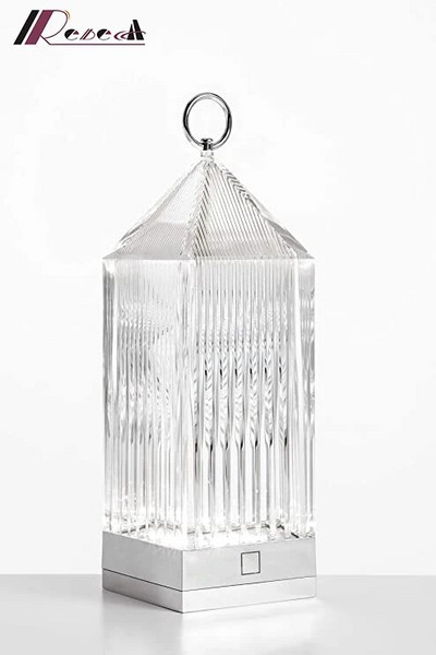 Ιταλική Kartall Σχεδιασμός Ακρυλικό Κρυστάλλινο Φανάρι Μπαταρίας Φωτεινό Επαναφορτιζόμενο Επιτραπέζιο Φωτιστικό Εστιατορίου Διακοσμητικό Νυχτερινό Πηγή