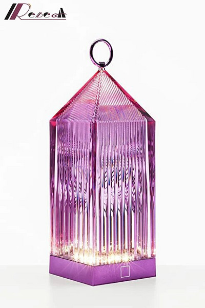 Ιταλική Kartall Σχεδιασμός Ακρυλικό Κρυστάλλινο Φανάρι Μπαταρίας Φωτεινό Επαναφορτιζόμενο Επιτραπέζιο Φωτιστικό Εστιατορίου Διακοσμητικό Νυχτερινό Πηγή