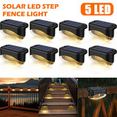 5LED Super Bright Step Light saulės LED šviestuvai lauko sodo dekoro tvoros šviestuvai IP65 vandeniui atsparus laiptų šviestuvas sodo saulės šviesai