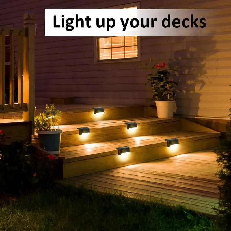 5LED Super Bright Step Light saulės LED šviestuvai lauko sodo dekoro tvoros šviestuvai IP65 vandeniui atsparus laiptų šviestuvas sodo saulės šviesai