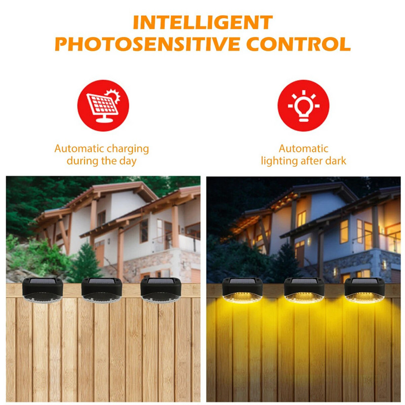 5LED Super Bright Step Light saulės LED šviestuvai lauko sodo dekoro tvoros šviestuvai IP65 vandeniui atsparus laiptų šviestuvas sodo saulės šviesai