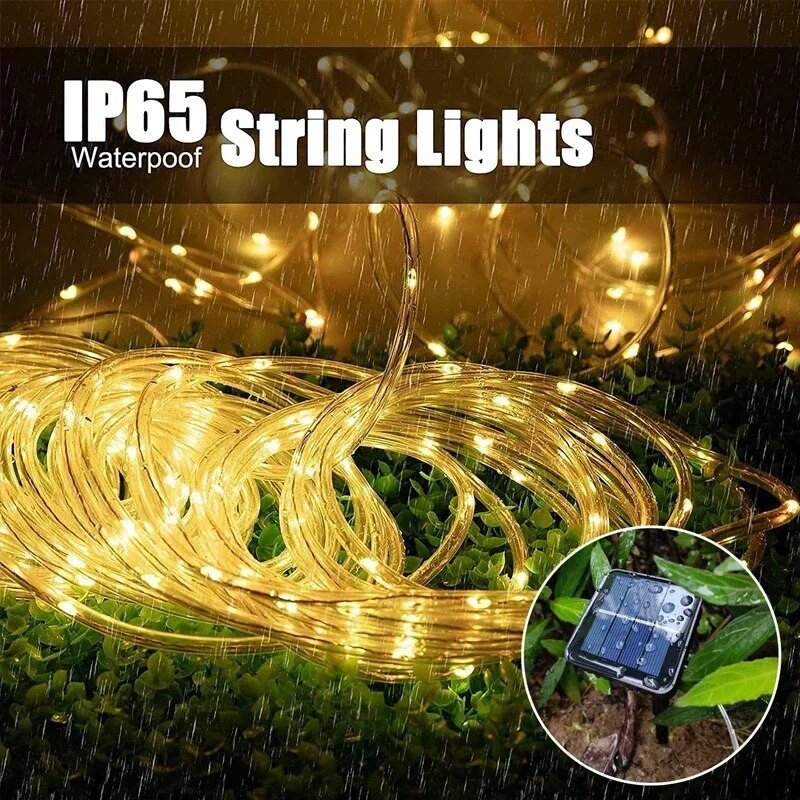 Solar String Fairy Lights 12m 100LED / 32M 300 LED veekindel õue vanik päikeseenergia lamp jõulud aiakaunistuseks