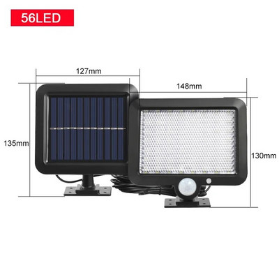 COB LED Solar Powered Light Outdoors Motion Sensor PIR Αδιάβροχο τοίχου Φωτιστικό ασφαλείας δρόμου έκτακτης ανάγκης για διακόσμηση κήπου