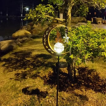 Led слънчеви светлини Външна лунна приказна тревна лампа Водоустойчиви градински слънчеви лампи за пътека Пейзаж Вътрешен двор Декорация на гирлянди