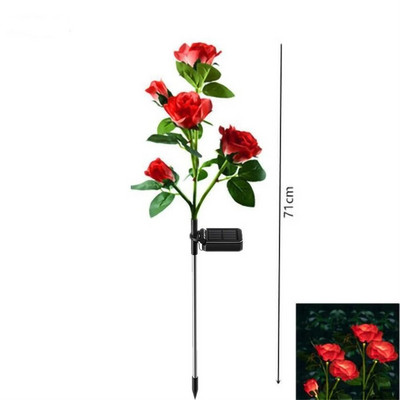 Solar Led Lights Outdoor Decorative 5 Heads Solar Garden Lights Rose Flower Φωτιστικό γκαζόν για Αίθριο Διακόσμηση κήπου