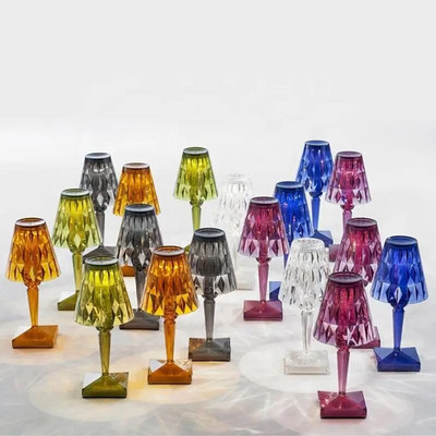 Usb акумулаторна безжична настолна лампа Акрилна кристална художествена настолна лампа за спалня Хотел Всекидневна Настолна лампа Ресторант