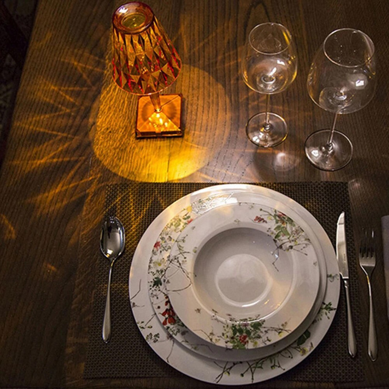 Επιτραπέζιο φωτιστικό Usb Επαναφορτιζόμενο Επιτραπέζιο Φωτιστικό Ακρυλικό Κρυστάλλινο Τέχνης για Υπνοδωμάτιο Ξενοδοχείου Επιτραπέζιο Φωτιστικό Σαλονιού Εστιατόριο