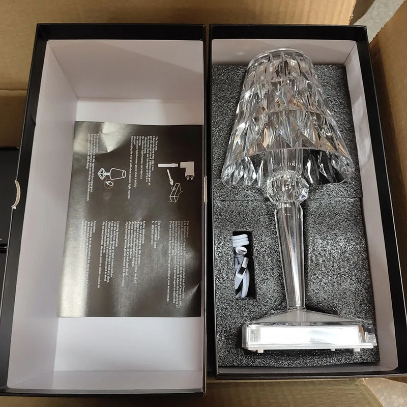 Επιτραπέζιο φωτιστικό Usb Επαναφορτιζόμενο Επιτραπέζιο Φωτιστικό Ακρυλικό Κρυστάλλινο Τέχνης για Υπνοδωμάτιο Ξενοδοχείου Επιτραπέζιο Φωτιστικό Σαλονιού Εστιατόριο