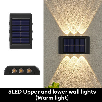 Päikeseenergia seinavalgusti välitingimustes veekindel päikeseenergia LED-valgustid üles- ja allavalgustid päikesevalgustid aia tänava maastiku jaoks rõdude sisekujunduseks