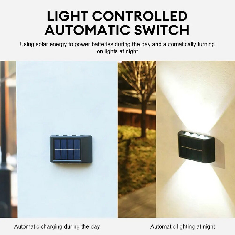 Päikeseenergia seinavalgusti välitingimustes veekindel päikeseenergia LED-valgustid üles- ja allavalgustid päikesevalgustid aia tänava maastiku jaoks rõdude sisekujunduseks