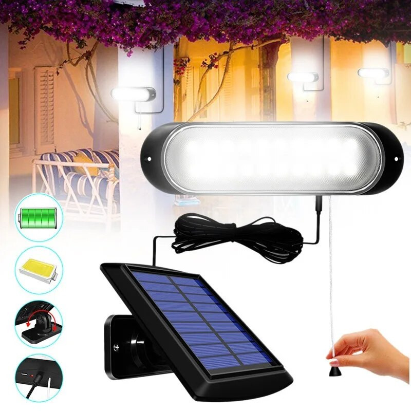 Solar Lamps To The Garden Indoor Split Pull-Wire 5M Cable Light Sunlight Solar Energy Lamp Αδιάβροχο ηλιακό φως τοίχου κήπου