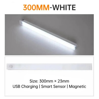 Lumină de noapte cu detecție a mișcării Lumină LED sub dulap Lumină cu senzor de mișcare Dulap cu lumină pentru dulap Lampă reîncărcabilă prin USB Lumină pentru dulap