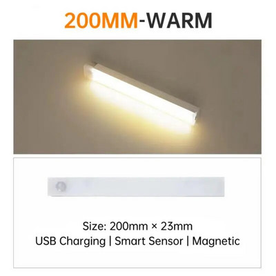 Lumină de noapte cu detecție a mișcării Lumină LED sub dulap Lumină cu senzor de mișcare Dulap cu lumină pentru dulap Lampă reîncărcabilă prin USB Lumină pentru dulap