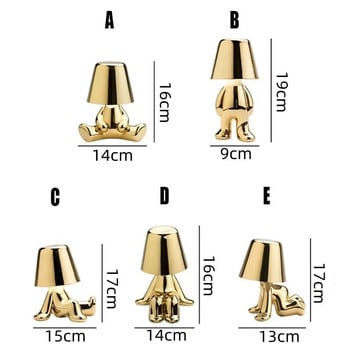 Little Golden Man Настолна лампа Спалня Touch Bedside Atmosphere Нощно осветление Декорация Бюро Светлина Орнамент Бар Начало Ресторант