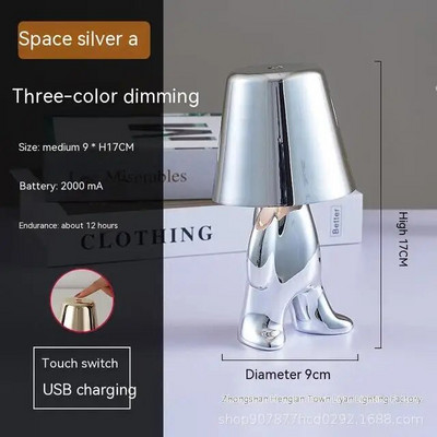 Επιτραπέζιο φωτιστικό Little Golden Man Υπνοδωμάτιο Touch δίπλα στο κρεβάτι Ατμόσφαιρα Νυχτερινός φωτισμός Διακόσμηση Επιτραπέζιο Φωτιστικό Στολίδι Μπαρ Εστιατόριο για το σπίτι