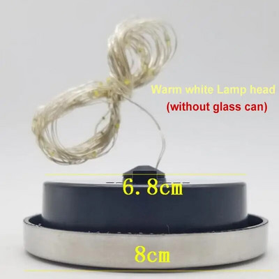 30 LED saulės naktinės šviesos įtrūkimo rutulinis stiklinis indelis palinkėjimų lempa lauko sodo eglutės kalėdinės dekoracijos šviesa be stiklinio indelio