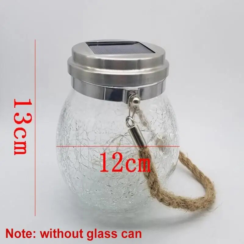 30 LED saulės naktinės šviesos įtrūkimo rutulinis stiklinis indelis palinkėjimų lempa lauko sodo eglutės kalėdinės dekoracijos šviesa be stiklinio indelio