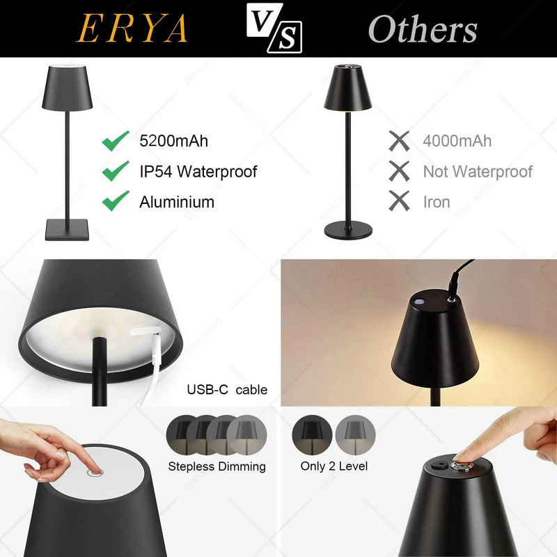 Traadita lauavalgustid restoranidele Hämardatav öövalgusti restorani atmosfäärivalgustus sise- ja välistingimustes metallikmust