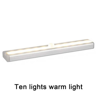 6/10 LED κάτω από το ντουλάπι Νυχτερινό φως αισθητήρα κίνησης Φωτιστικό ντουλάπας για κουζίνα κρεβατοκάμαρα Φωτιστικό τοίχου Φωτιστικό Σκάλας Μπάρα φωτιστικών