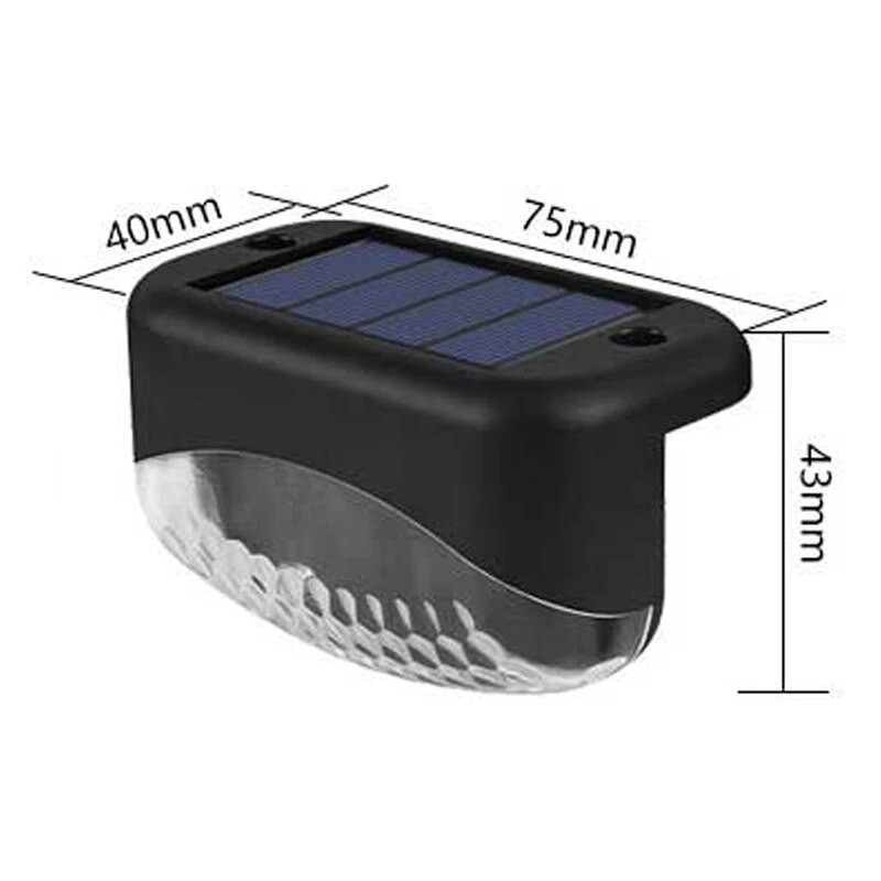 2 ks solárnych LED svetiel, vonkajších schodiskových nástenných svietidiel, chodníkov, dvorov, schodov na terasu, lampy, vodotesných záhradných dekorácií, solárnych nočných svetiel.
