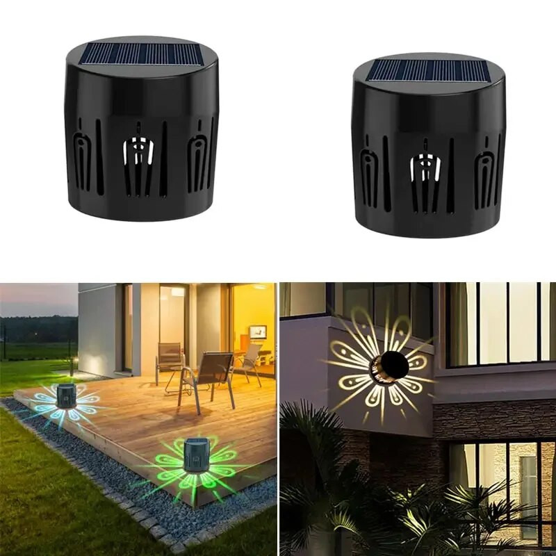 Záhradné solárne plotové svetlo LED vonkajšie dekoratívne ABS tieňové nástenné svietidlo IP65 vodotesné 360 stupňové žiarenie RGB farebné LED svetlá