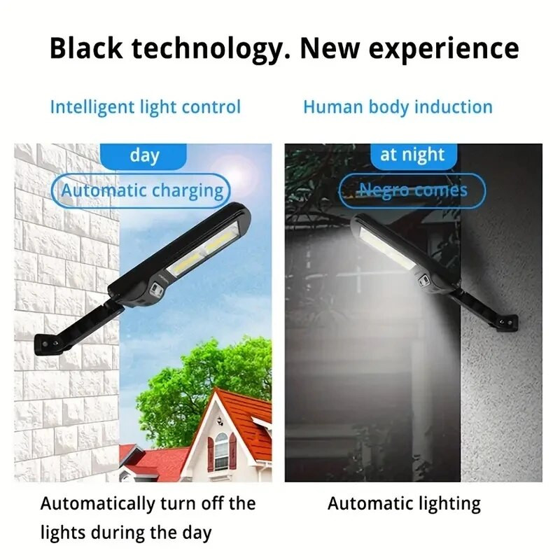6 κεφαλές COB ηλιακά φώτα εξωτερικού χώρου LED Ηλιακό φωτιστικό κήπου/φωτιστικό δρόμου Αδιάβροχο αισθητήρα κίνησης Επιτοίχιο φωτιστικό LED με 3 Λειτουργίες φωτισμού ηλιακό