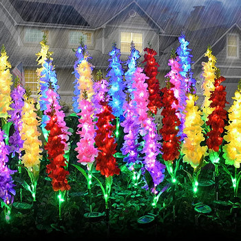 Ηλιακό φως Εξωτερική διακόσμηση κήπου Αδιάβροχο διάδρομος αυλή γκαζόν Αίθριο μονοπάτι Μπαλκόνι πάσσαλος λουλουδιών ηλιακή βιολετί λάμπα