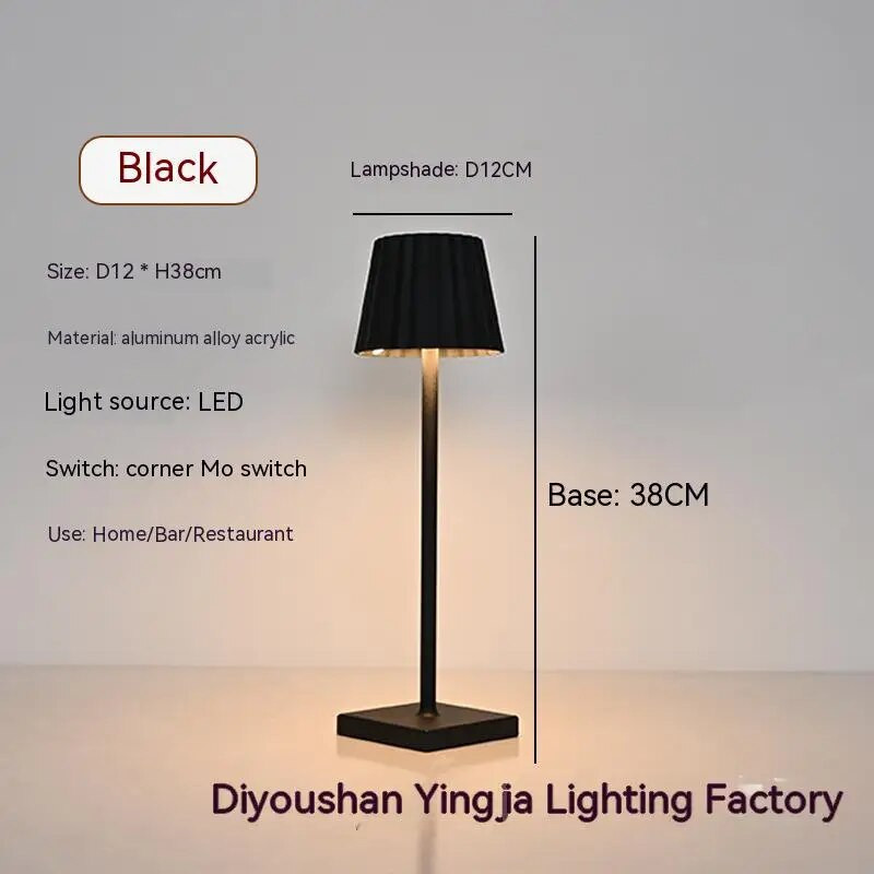 Nordic USB Επαναφορτιζόμενα φωτιστικά κομοδίνου Μπαρ ξενοδοχείου Διακόσμηση σπιτιού Επιτραπέζιο φωτιστικό Πλισέ επιτραπέζιο φωτιστικό για διακόσμηση σπιτιού σαλονιού