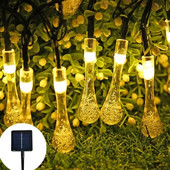 12m 100LED vodné kvapky solárne reťazové svetlá vodotesné vonkajšia dekorácia girlanda rozprávkové svetlá vianočné svadobné párty záhrada