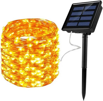 Solárne LED svetlo 32m/22m/12m, vonkajšie, girlandové, LED, solárne, záhradné, vonkajšia, víla, girlanda, vianočná dekorácia, 1 balenie