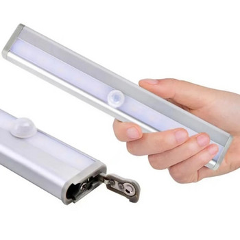 HHLZYH PIR LED Επαγωγής κάτω από αισθητήρα κίνησης Ντουλάπα Φως νυχτερινό φωτιστικό LED Φωτιστικό τοίχου με μπαταρία για ντουλάπα κουζίνας