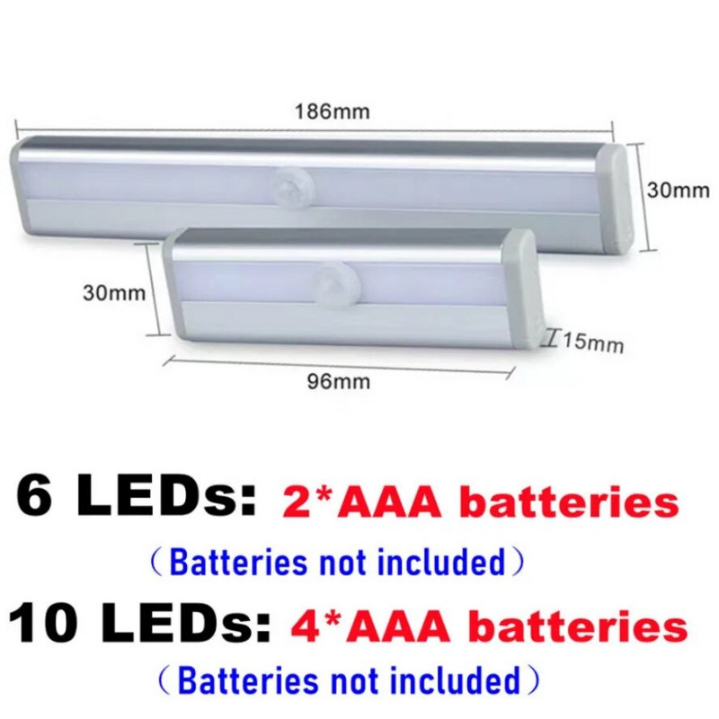 HHLZYH PIR LED induktsioon liikumisanduriga kapp Öövalgusti LED-kapi lamp Patarei toitega seinalamp köögi riidekapi jaoks