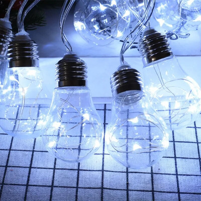 Ηλιακά Φωτάκια Εξωτερικού Κήπου LED String Lights 10/ 20 Bulbs Χάλκινο σύρμα Λάμπες Γιρλάντα Διακόσμηση Κάμπινγκ Φωτισμός Ηλιακός Λαμπτήρας